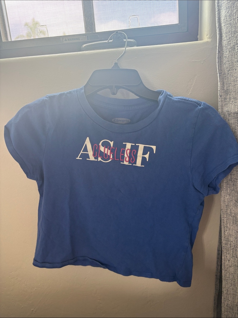 Forever 21 Blue Clueless “AS IF” Graphic Crop Tee